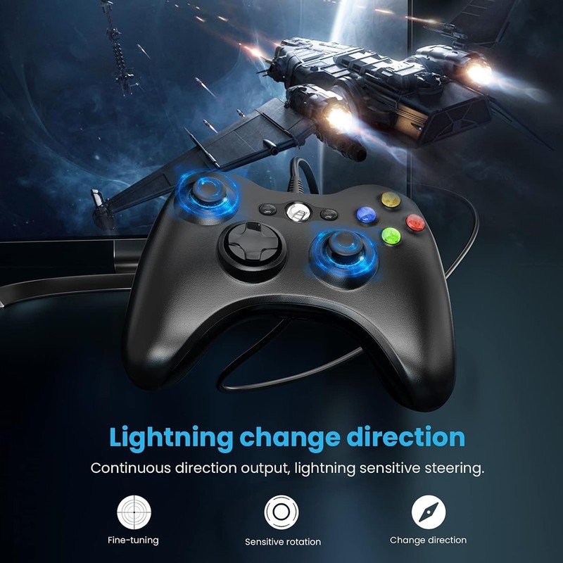 Plug & Play Wired Xbox 360 Controller - Dual-Vibration for Immersive Gaming gallery