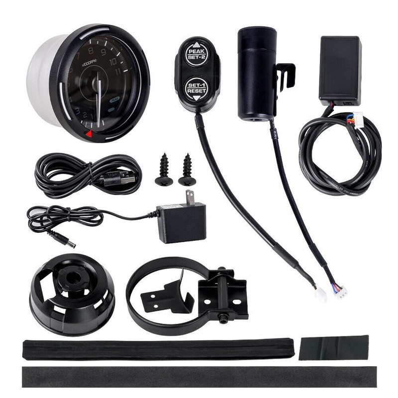 7 Color 12V Tachometer Gauge 0-11000 RPM For PC Game Simulated Racing Game Meter gallery