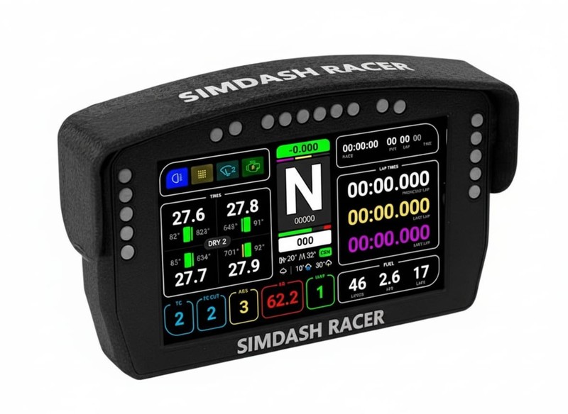 Sim Racing Dashboard 5″ DDU Display – ApexDash 5 – Fits Fanatec, Moza, Simagic