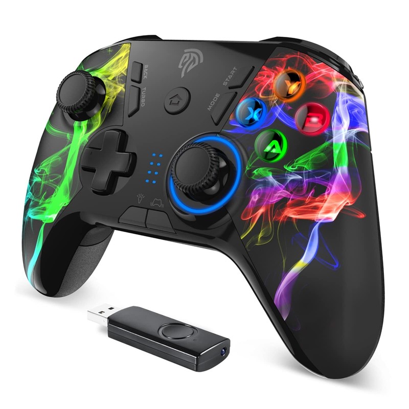 EasySMX Wireless PC Controller, Dual-Vibration Joystick Gamepad Computer Gami…