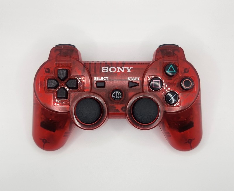 OEM Sony Playstation 3 PS3 controller Clear Crystal Red Clean & Working