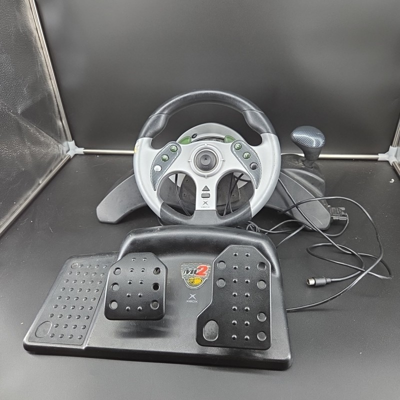 Mad Catz 2 MC2 ACCUDRIVE Racing Steering Wheel And Pedals for XBOX 360 (EFH)