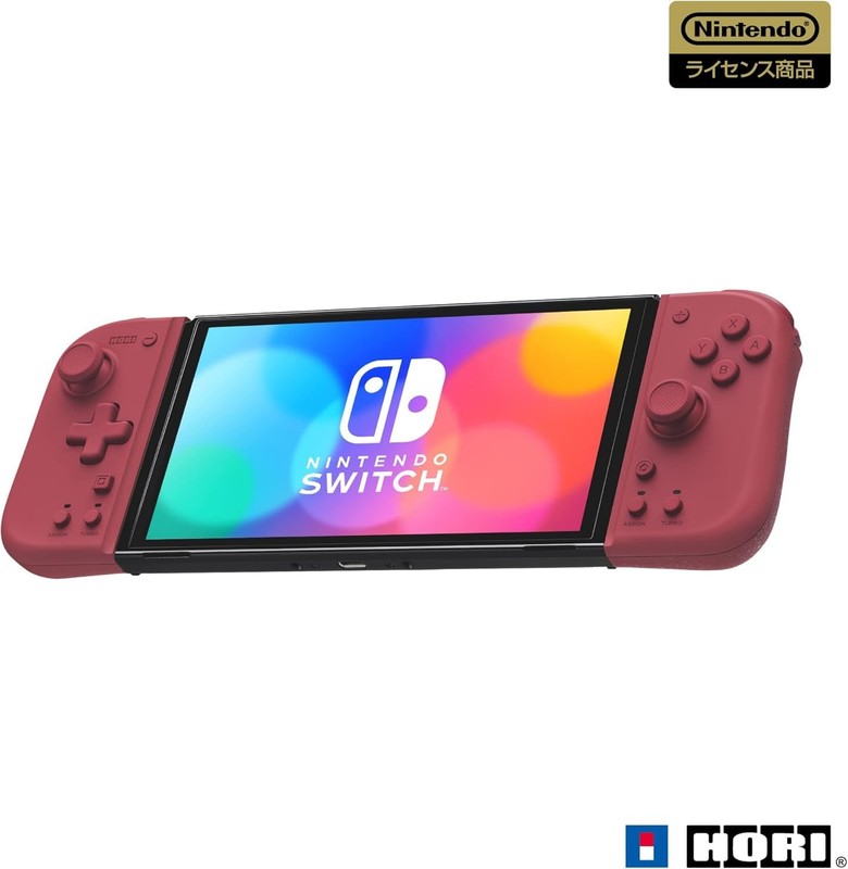 HORI Rapid-Fire Hold Grip Controller Fit for Switch MINT APRICOT RED
