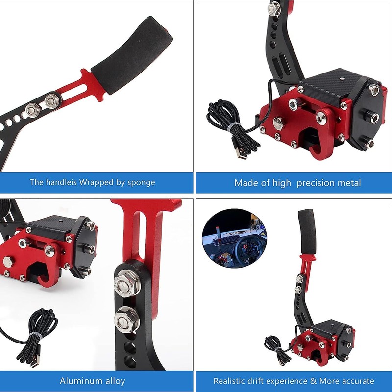 Red USB Handbrake PC Windows for Sim Racing Games G25/G27/G29/T500 gallery