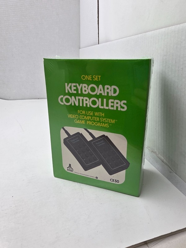 NEAR MINT NEW SEALED RARE PAIR OFFICIAL ATARI 2600 CX50 KEYBOARD CONTROLLERS #D3