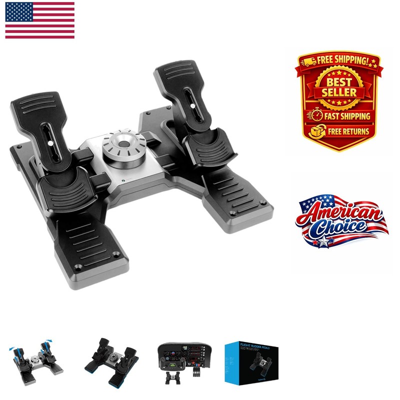 Pro Flight Rudder Pedals for Ultimate Flight Simulator Control – USB Compatible