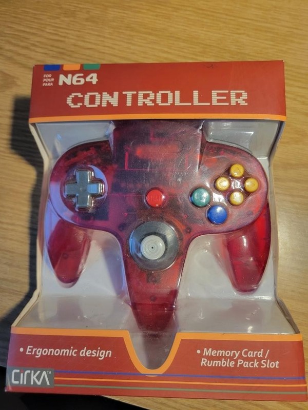Official Nintendo 64 WATERMELON /CLEAR red BACK Controller in original package