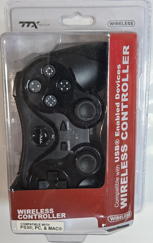 TTX Tech Wireless Ergonomic Controller Black Compatible with PS3 PC Mac