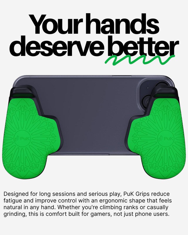 Phone Gaming Grip - Black & Green Ergonomic Mobile Game Handle with Adhesive ... gallery