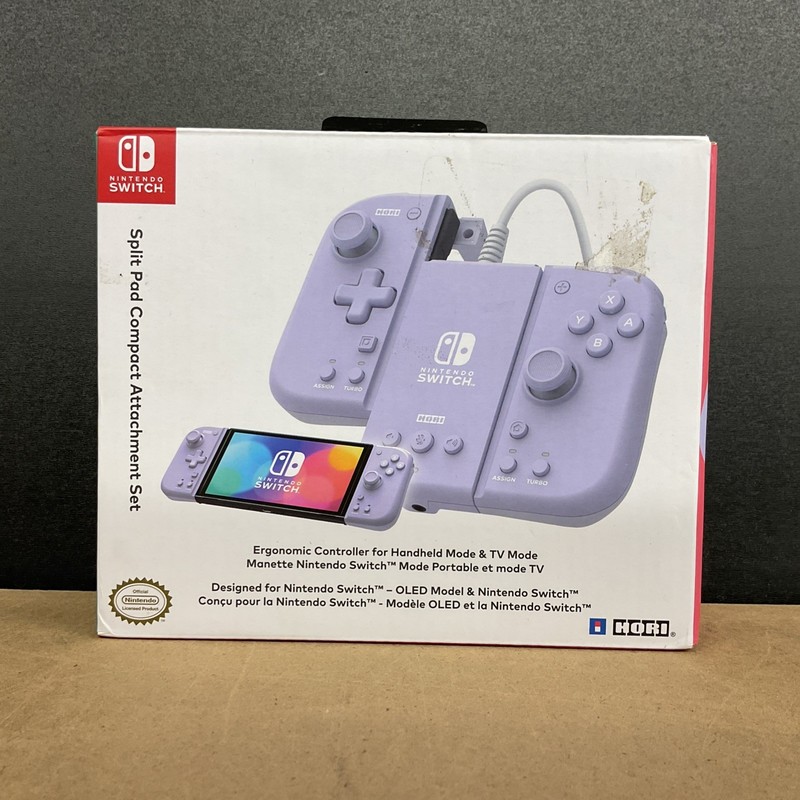 Nintendo Switch HORI Split Pad Compact Controller Attachment Set Lavender OEM