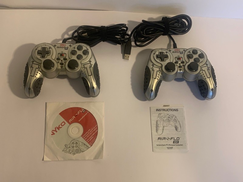 2 Nyko Air Flo PC Gaming Controllers Silver Model 80610-H06 Airflow Technology