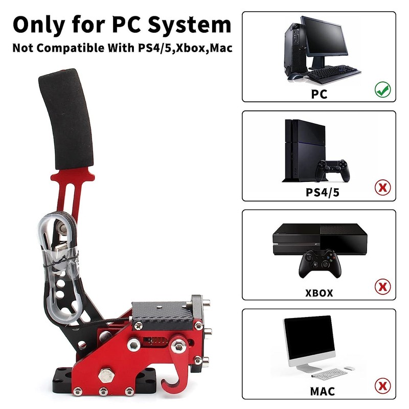 Red USB Handbrake PC Windows for Sim Racing Games G25/G27/G29/T500 gallery