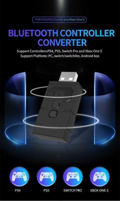 Honson Wireless USB Bluetooth Controller Adapter for Nintendo, PS5, PS4, Xbox gallery