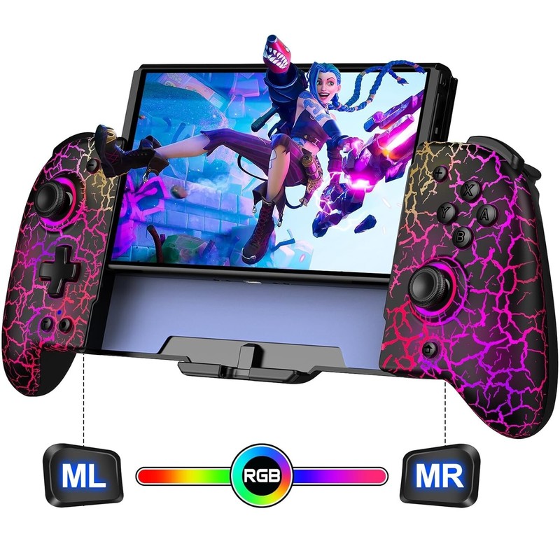 Controller for Nintendo Switch OLED Hall Effect with RGB/Turbo/Programming