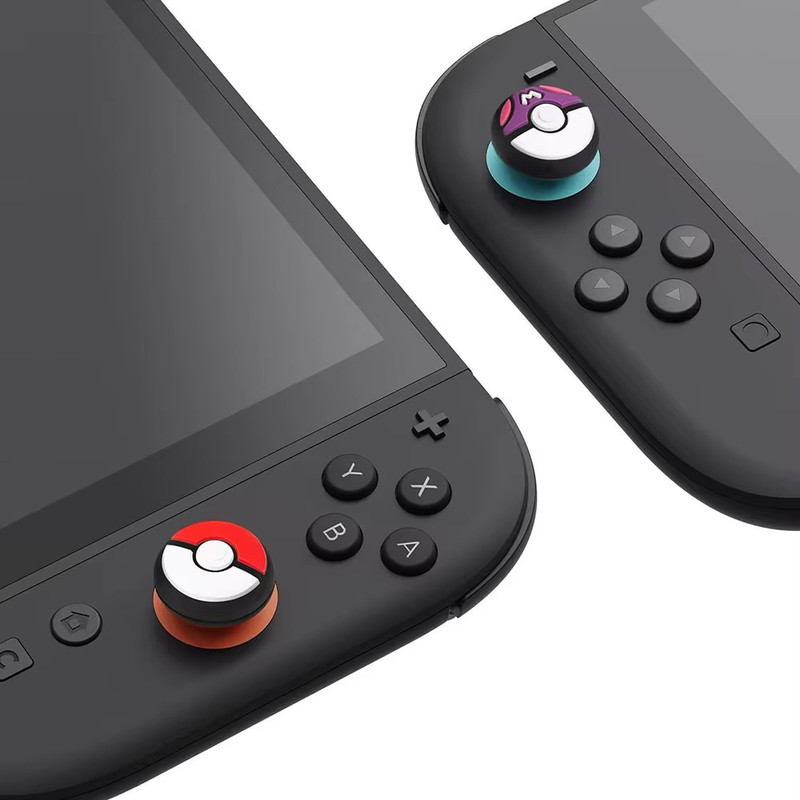 4Pc Pokemon Mario Thumb Grips Joystick Cap Analog Stick Cover Switch 2 Joy-Con