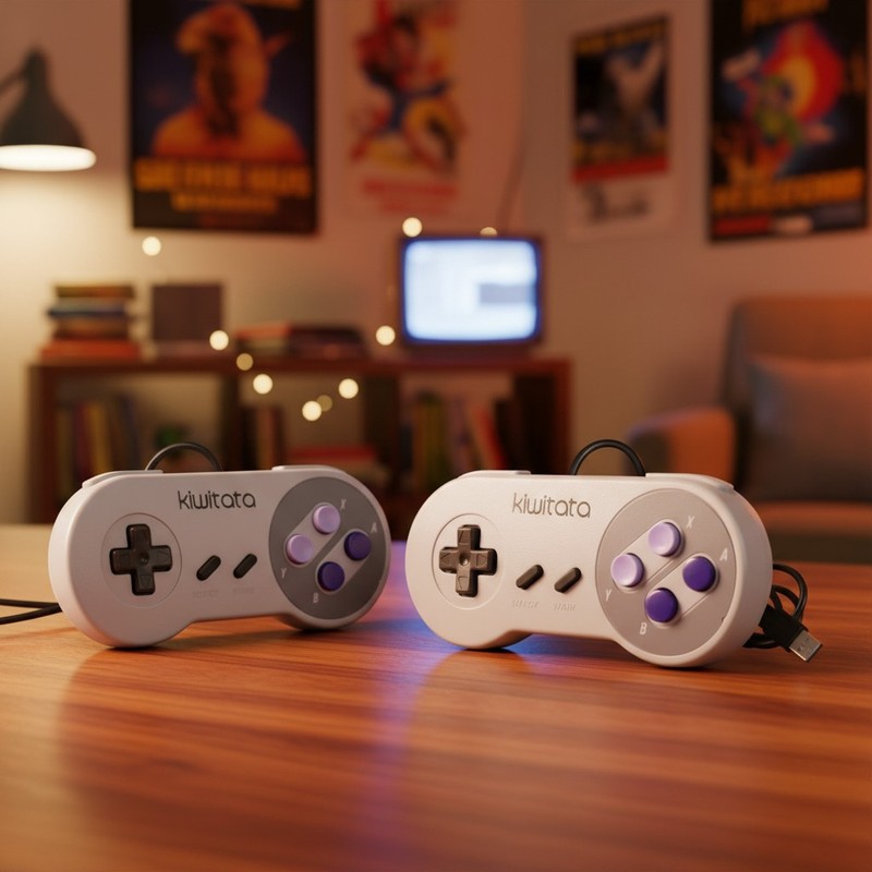 Classic 2-Pack SNES USB Game Controllers – Play on PC, Mac & Raspberry Pi