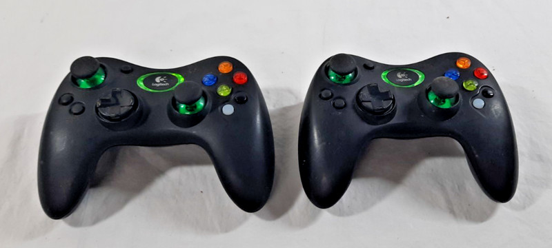Pair-Logitech Wireless Original Xbox Cordless Precision Controller NO DONGLE