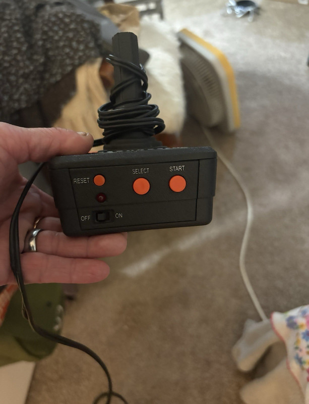 Atari Plug and Play TV Games Wired Joystick w/ On/Off Switch Black/Orange