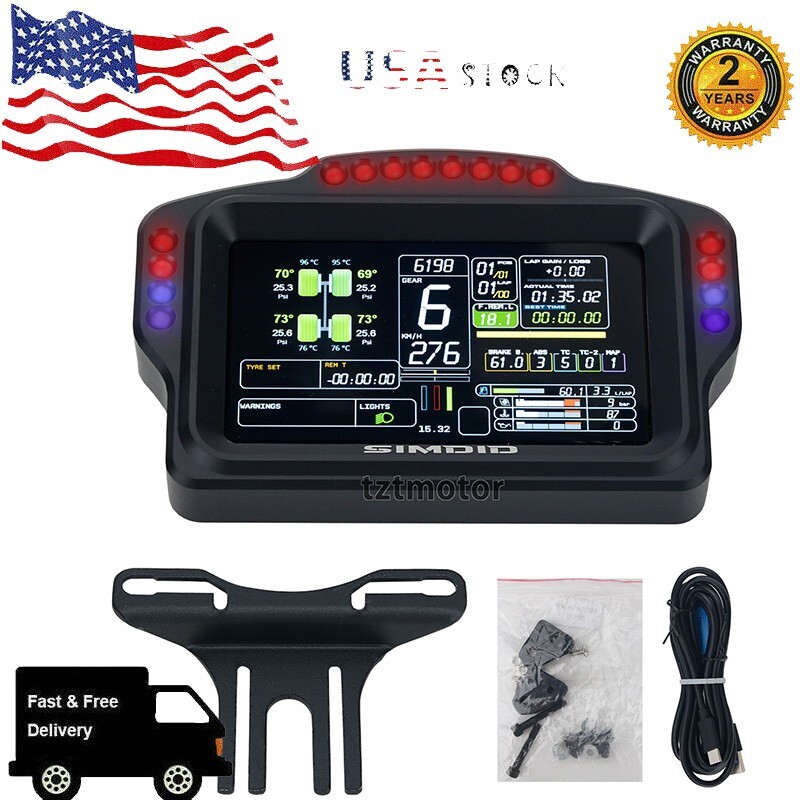 DV480 PRO Dashboard Sim Racing Dash Display+5″ Screen+LEDs for Simagic Fanatec