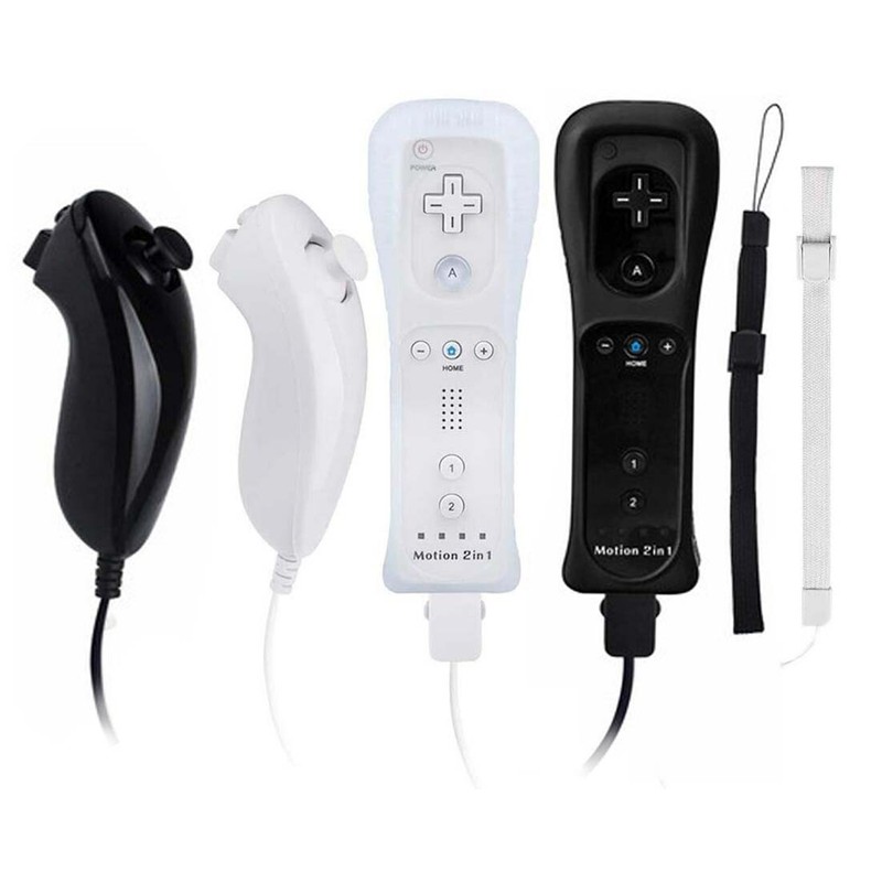 Built in Motion Plus Wii Remote & Nunchuck Controller Sets For Wii Wi U Console