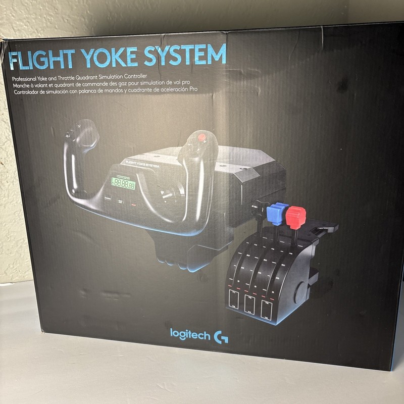 Logitech G/Saitek Flight Yoke System And Control Panel – Black (945-000023) Air