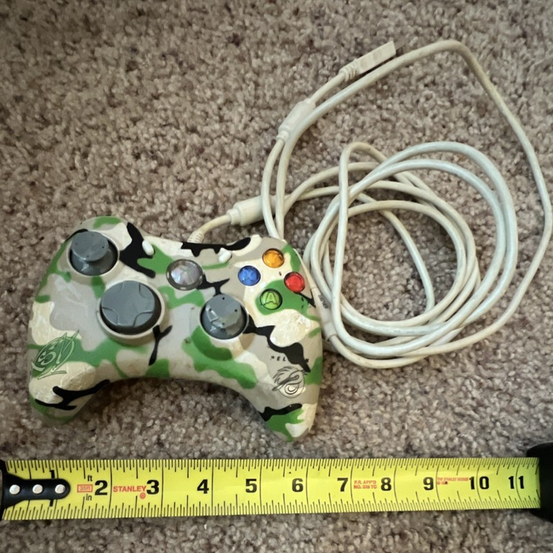 Camouflage Wired USB Controller for Microsoft Xbox 360, Padded, 9 ft Cable