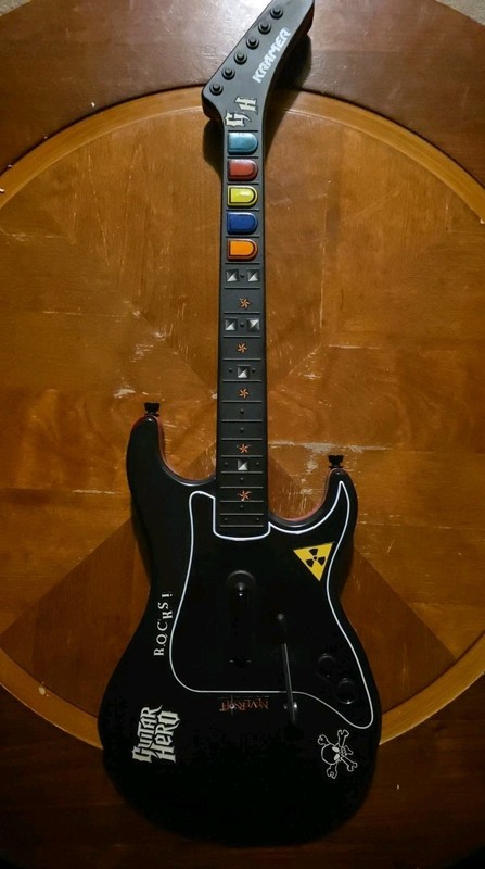 PS2 Guitar Hero Red Octane Kramer Striker Wireless Guitar No Dongle & No Strap