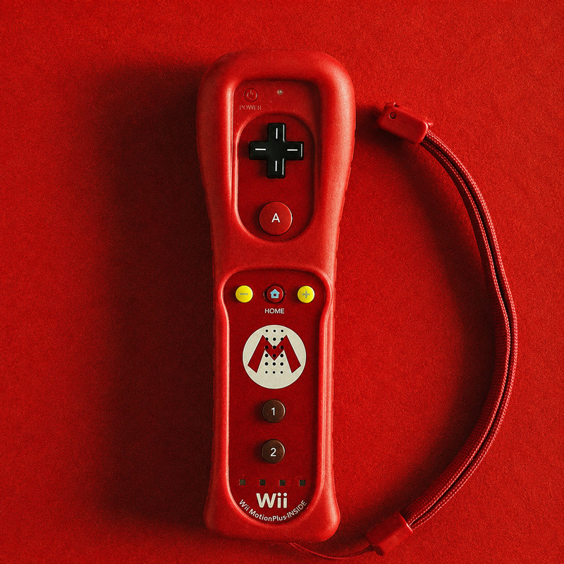 Official Wii Remote MARIO Red Nintendo Motion Plus Inside 👾 Wi U OEM Controller