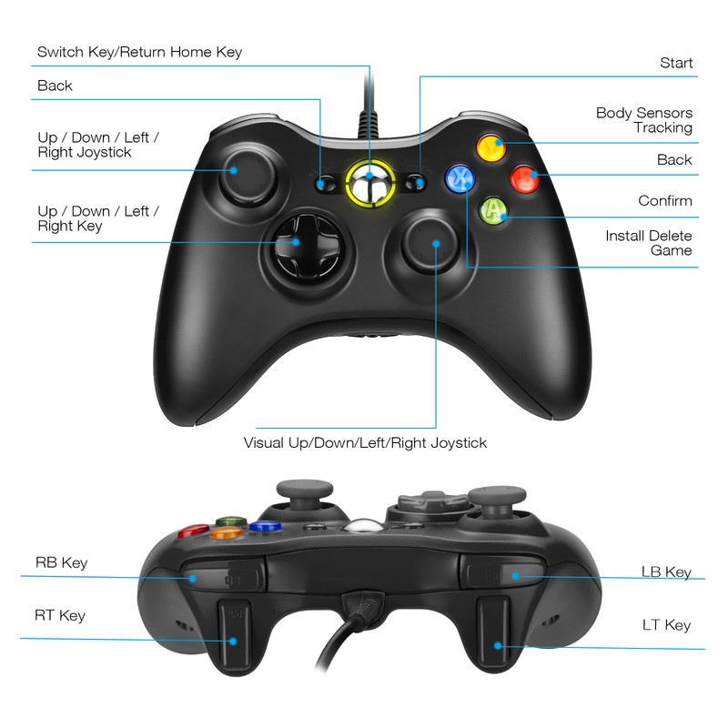 Wired Controller USB For PC Compatible With Xbox 360 / Windows 7 8 10 11 Gamepad gallery