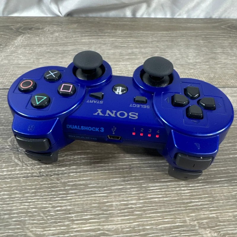 OEM Sony PlayStation 3 PS3 Blue Wireless DualShock Sixaxis Controller - Tested gallery