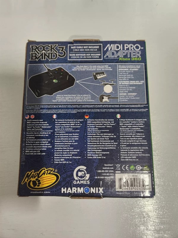 BRAND NEW IN BOX Xbox 360 Midi-Pro Adapter No Sticky Residue Rock Band Wired gallery