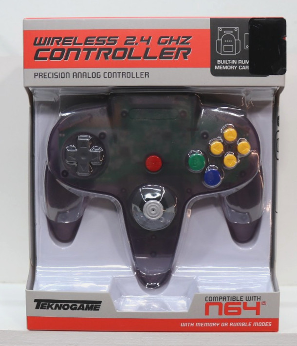 TeknoGame N64 Wireless 2.4 GHz controller Atomic Purple (51317)