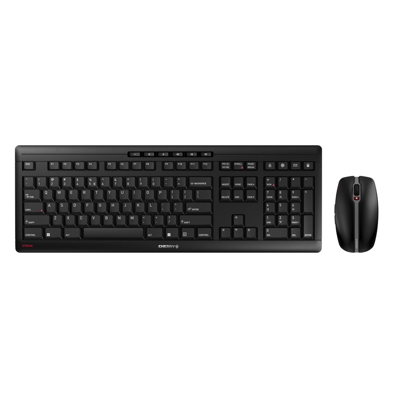 CHERRY Stream Desktop, Wireless Keyboard & Mouse Combo, 2.4 GHz Black