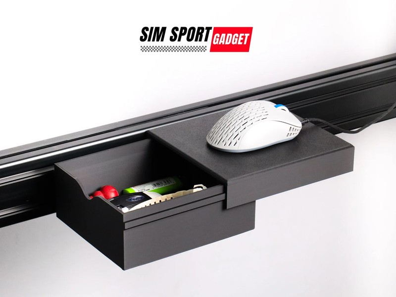 Mouse Pad With Storage for Sim Racing Rig | Flight Simulator