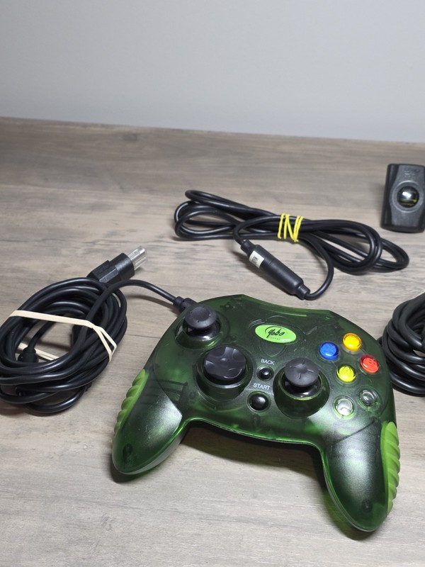 Xbox Controller S Type Black & Green Breakaway Cable OG Original Xbox Bundle gallery