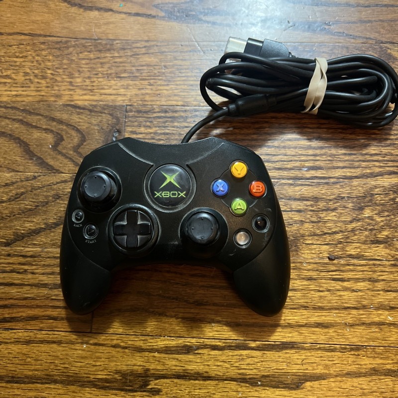 Microsoft Original Xbox Controller S Type Black OEM With Breakaway Cable TESTED