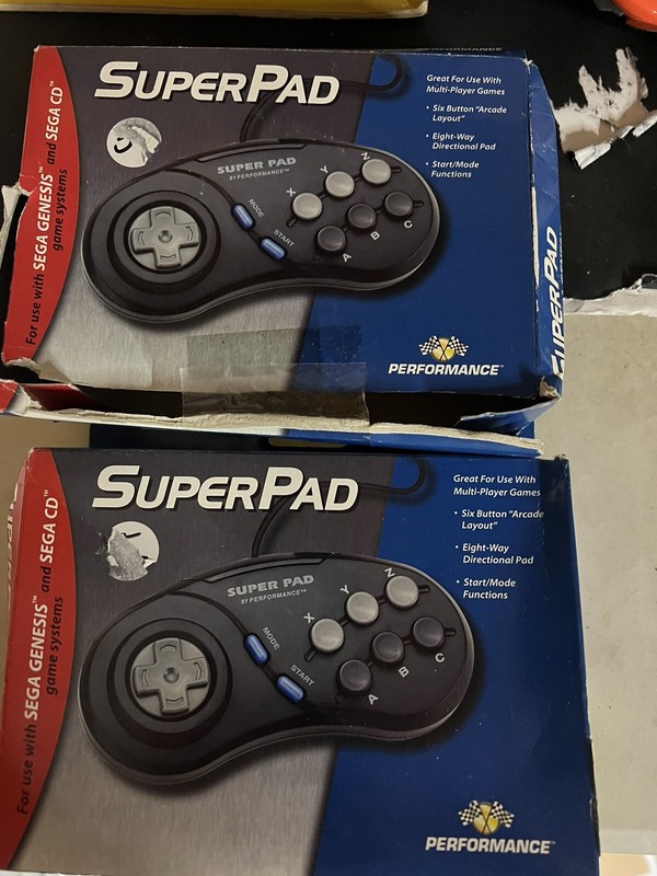Lot of 2 SuperPad Controller For Sega Genesis & Sega CD by Performance NEW gallery