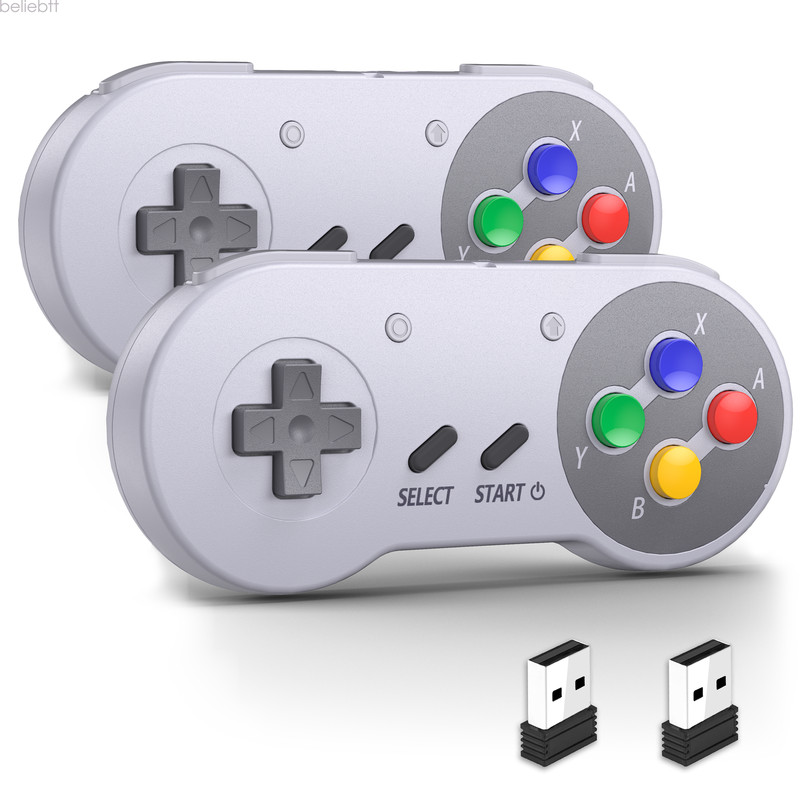 2 Pack Wired/ Wireless SNES USB Controller Gamepad Joystick Super Classic for PC gallery