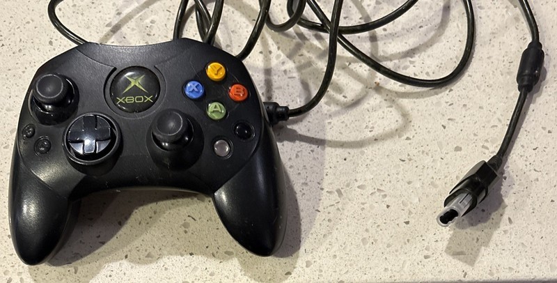 OEM Original Microsoft Xbox Controller S Black With Breakaway Cable Working