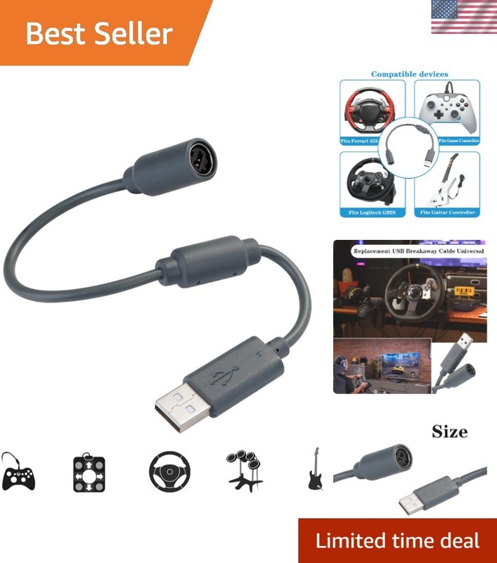 Enhanced Durability USB Breakaway Cable for Thrustmaster Ferrari Racing Wheels
