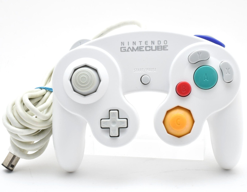 Lot 2 Nintendo GameCube Controller White Emerald Blue Set Tested Good GC Japan gallery