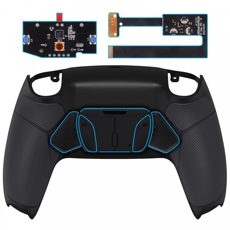 RISE4 Remap Kit Rubberized Grip Back Button Shell for PS5 Controller BDM 010 020