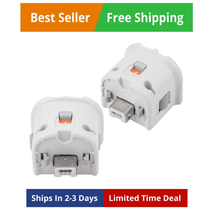 Wii Motion Plus Adapter for Wii Remote ControllerPack of 2 White