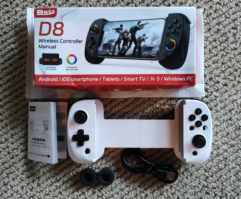 BSP D8 Wireless RGB Hall Sensor Joystick Controller For Phone/Tablet