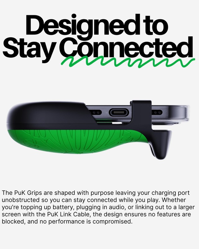 Phone Gaming Grip - Black & Green Ergonomic Mobile Game Handle with Adhesive ... gallery