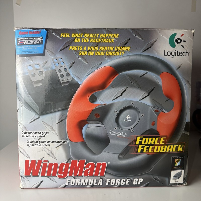 Logitech WingMan Formula Force GP USB Force Computer Steering Wheel Pedals Game