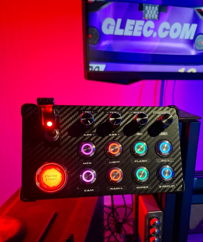 Button Box Console Sim Racing Competizione Illuminated Buttons RGB Start Engine gallery