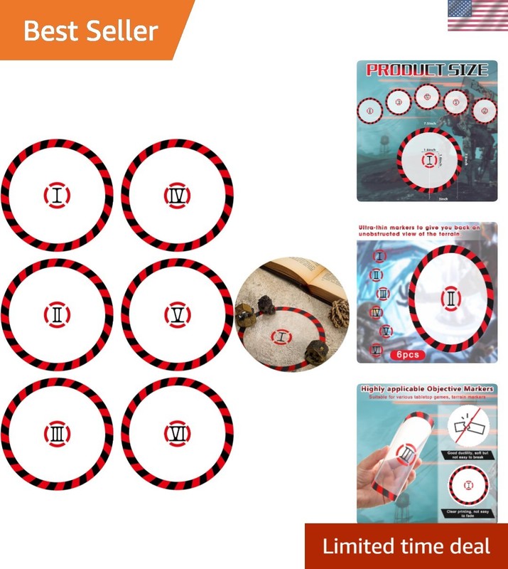 6 Pack PVC Objective Point Markers for Enhanced Tabletop Gaming Experience