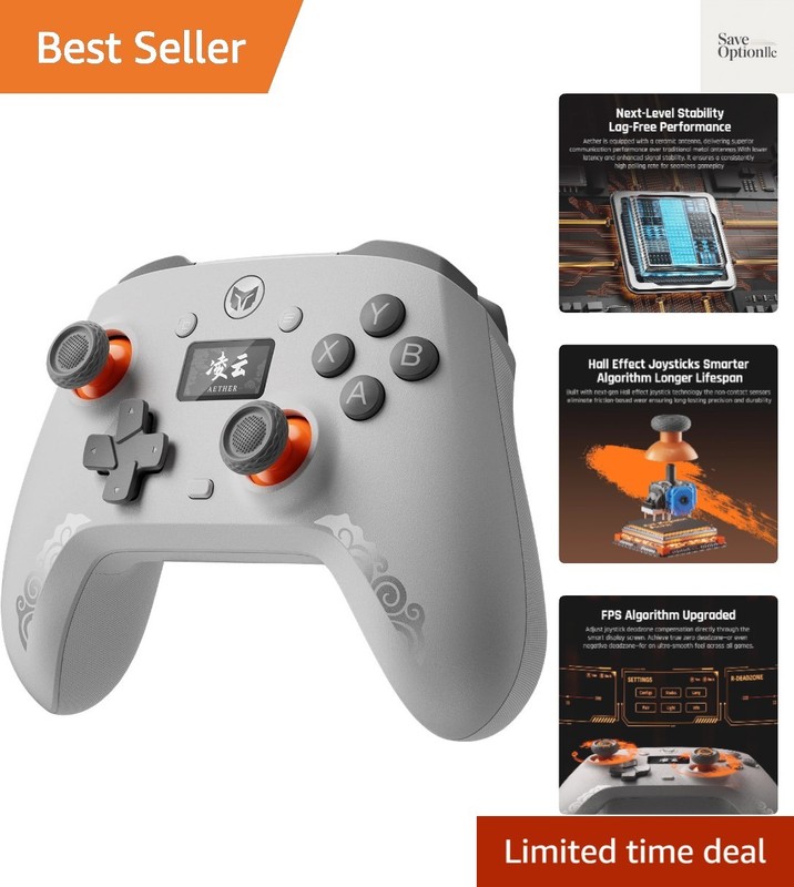 Wireless Gaming Controller with LCD Display – Hall Effect Joystick & Triggers...