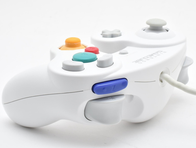 Lot 2 Nintendo GameCube Controller White Emerald Blue Set Tested Good GC Japan gallery